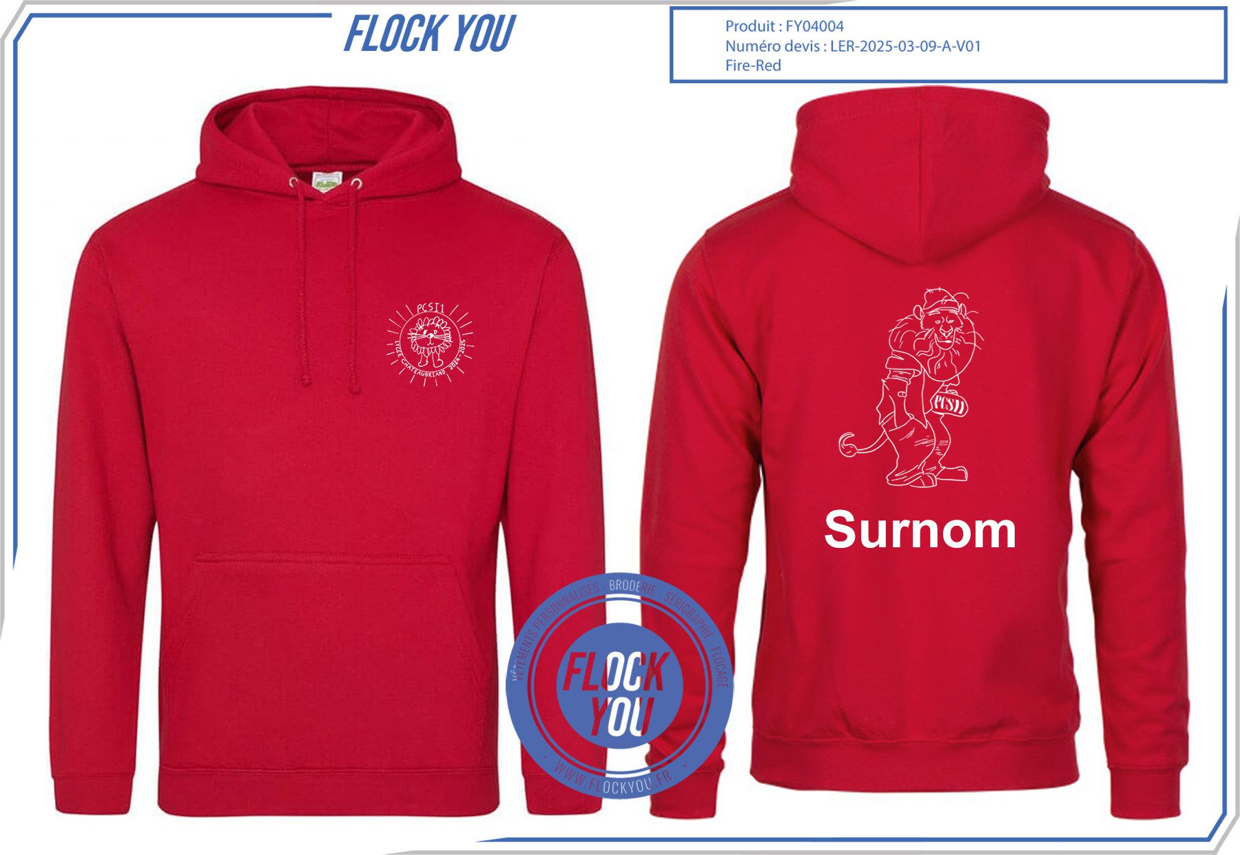 Sweat personnalise PCSI 1 Chateaubriand 24 25 - Vêtements personnalisés