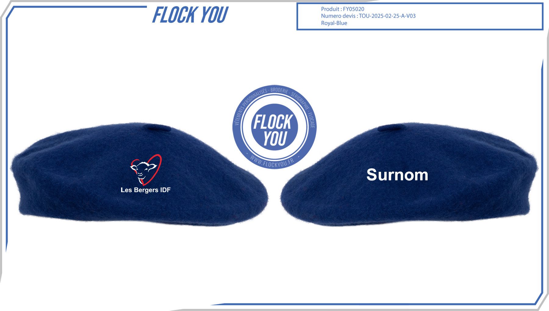 beret personnalise bergers IDF - Vêtements personnalisés