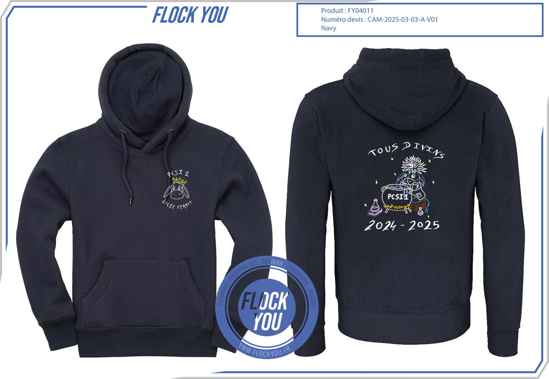 sweat personnalise PCSI1 lycee fermat - Vêtements personnalisés