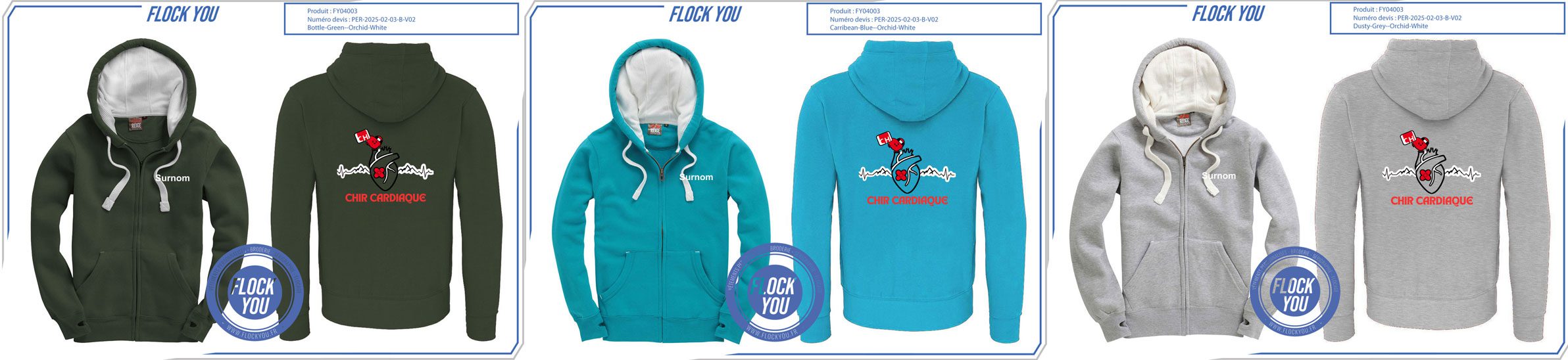 sweat personnalise chir cardiaque - Vêtements personnalisés