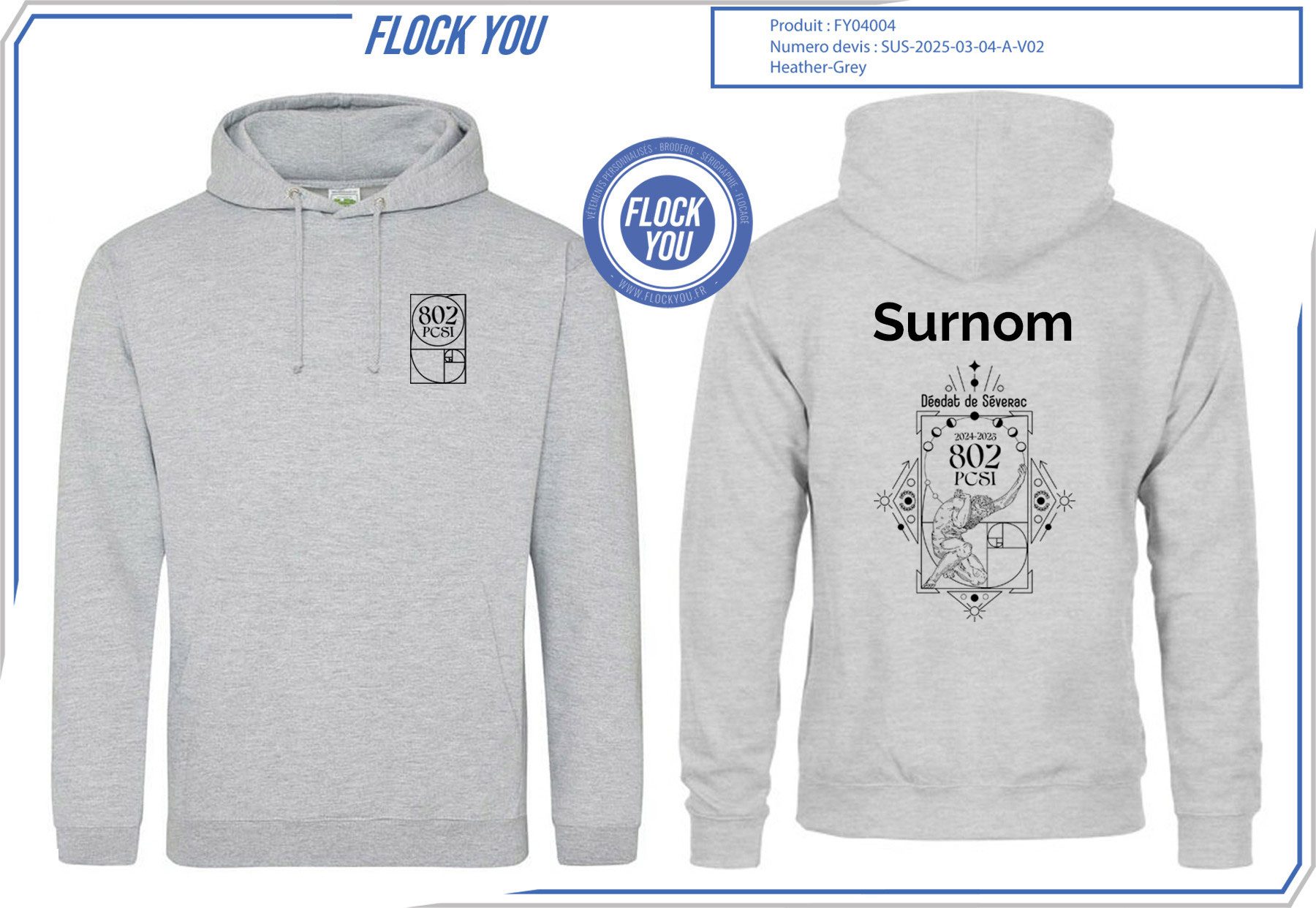 sweat personnalise deodat - Vêtements personnalisés