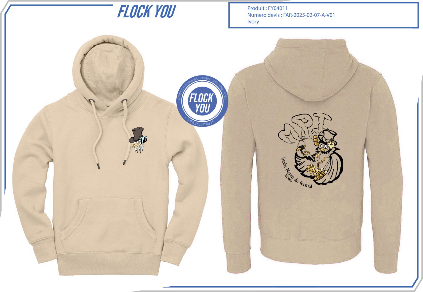 sweat personnalise mpi pierre de fermat 2025 2025 - Vêtements personnalisés