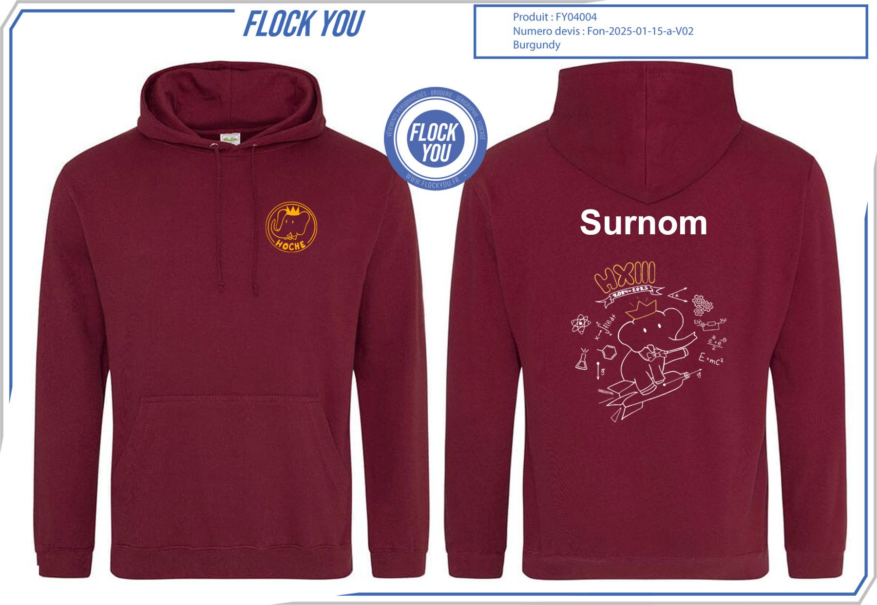 sweat personnalise prepa hoche - Vêtements personnalisés